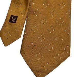 Louis Vuitton Gold Patterned Men's Tie